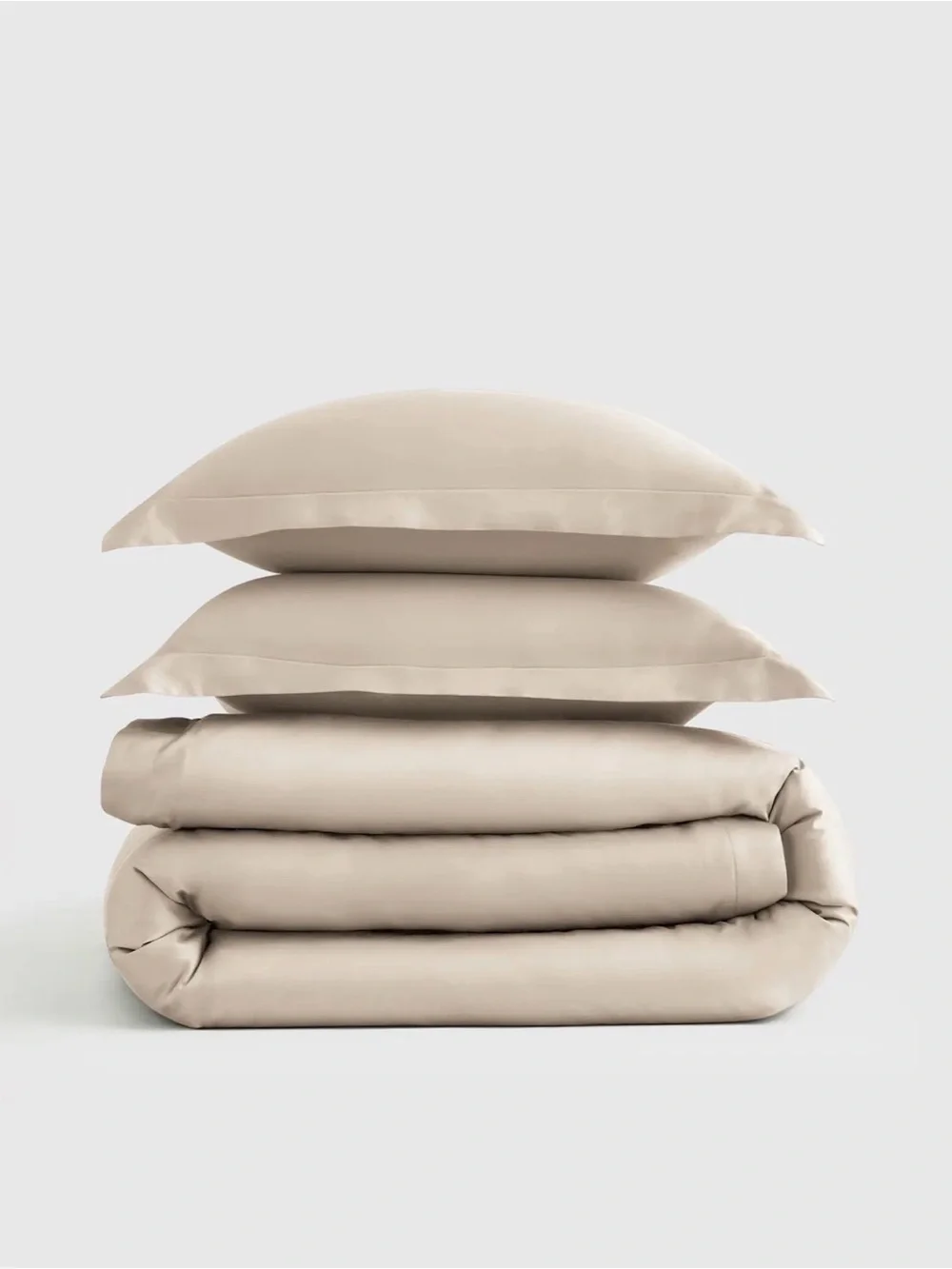 Quince Signature Giza Cotton Sateen Duvet Cover Set - Full/Queen - Sand - NWOT